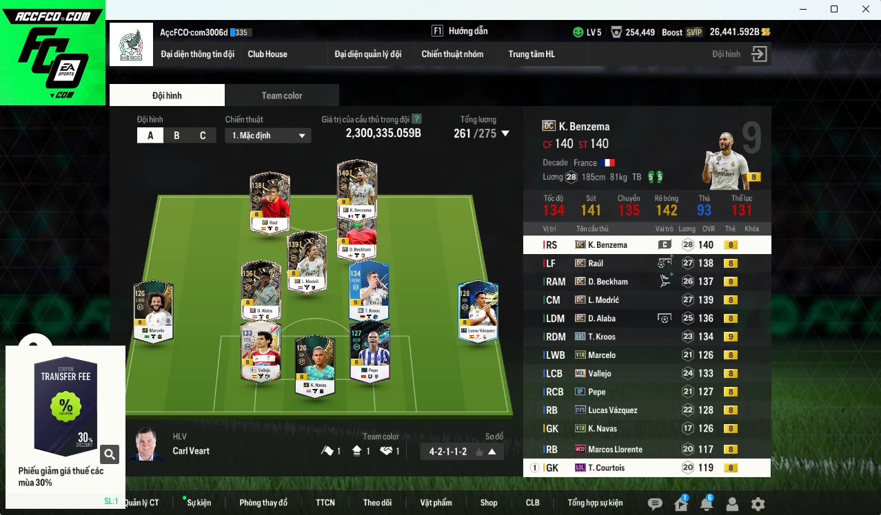 [ACC Rẻ🔥] Real Madrid 2.300.330b dư 26.000b có Benzema DC, Beckham DC, Modric DC, Alaba DC, Kroos EBS+9 (bù) , Raúl DC, Váquez TS21, Marcelo VTR... HLV Xịn